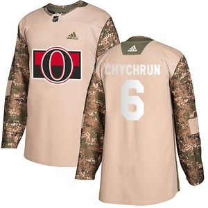 Men's Ottawa Senators Jakob Chychrun Adidas Authentic Veterans Day Practice Jersey - Camo