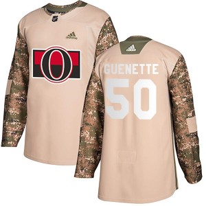 Men's Ottawa Senators Maxence Guenette Adidas Authentic Veterans Day Practice Jersey - Camo
