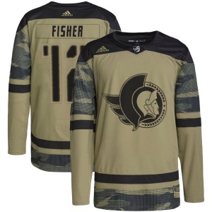 Youth Ottawa Senators Mike Fisher Adidas Authentic Military Appreciation Practice Jersey - Camo