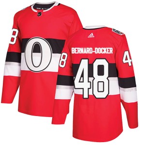 Men's Ottawa Senators Jacob Bernard-Docker Adidas Authentic 2017 100 Classic Jersey - Red