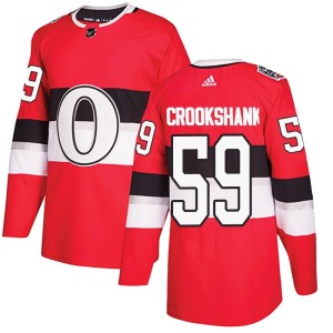 Men's Ottawa Senators Angus Crookshank Adidas Authentic 2017 100 Classic Jersey - Red