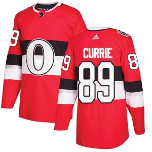 Men's Ottawa Senators Josh Currie Adidas Authentic 2017 100 Classic Jersey - Red
