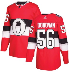Men's Ottawa Senators Jorian Donovan Adidas Authentic 2017 100 Classic Jersey - Red