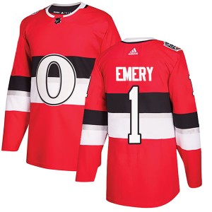 Men's Ottawa Senators Ray Emery Adidas Authentic 2017 100 Classic Jersey - Red