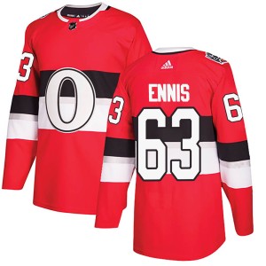 Men's Ottawa Senators Tyler Ennis Adidas Authentic 2017 100 Classic Jersey - Red
