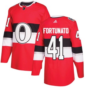 Men's Ottawa Senators Brandon Fortunato Adidas Authentic 2017 100 Classic Jersey - Red