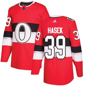 Men's Ottawa Senators Dominik Hasek Adidas Authentic 2017 100 Classic Jersey - Red
