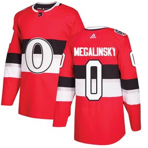 Men's Ottawa Senators Dimitri Megalinsky Adidas Authentic 2017 100 Classic Jersey - Red