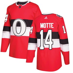 Men's Ottawa Senators Tyler Motte Adidas Authentic 2017 100 Classic Jersey - Red