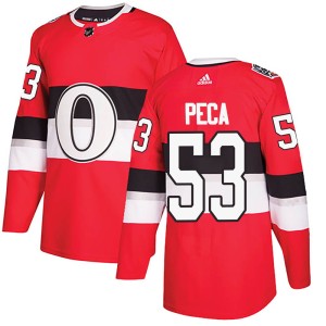 Men's Ottawa Senators Matthew Peca Adidas Authentic 2017 100 Classic Jersey - Red