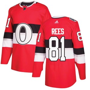 Men's Ottawa Senators Jamieson Rees Adidas Authentic 2017 100 Classic Jersey - Red