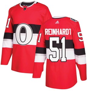 Men's Ottawa Senators Cole Reinhardt Adidas Authentic 2017 100 Classic Jersey - Red