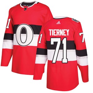 Men's Ottawa Senators Chris Tierney Adidas Authentic 2017 100 Classic Jersey - Red