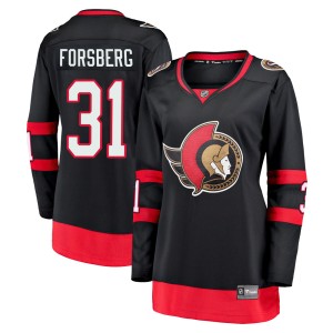 Women's Ottawa Senators Anton Forsberg Fanatics Branded Premier Breakaway 2020/21 Home Jersey - Black