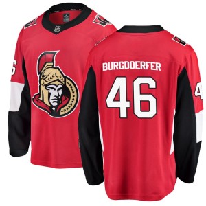 Youth Ottawa Senators Erik Burgdoerfer Fanatics Branded Breakaway Home Jersey - Red