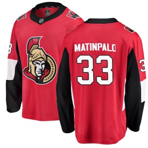 Youth Ottawa Senators Nikolas Matinpalo Fanatics Branded Breakaway Home Jersey - Red