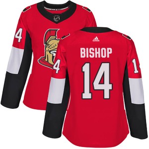 Women's Ottawa Senators Clark Bishop Adidas Authentic Home Jersey - Red