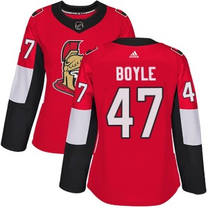 Women's Ottawa Senators Timothy Boyle Adidas Authentic Home Jersey - Red