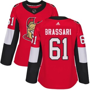 Women's Ottawa Senators Derick Brassard Adidas Authentic Home Jersey - Red