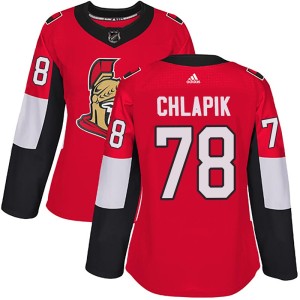 Women's Ottawa Senators Filip Chlapik Adidas Authentic Home Jersey - Red