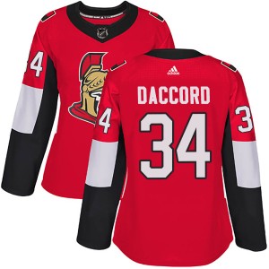 Women's Ottawa Senators Joey Daccord Adidas Authentic Home Jersey - Red