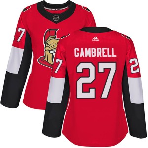 Women's Ottawa Senators Dylan Gambrell Adidas Authentic Home Jersey - Red