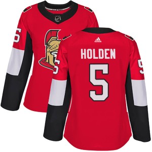 Women's Ottawa Senators Nick Holden Adidas Authentic Home Jersey - Red
