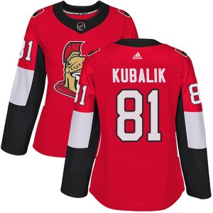 Women's Ottawa Senators Dominik Kubalik Adidas Authentic Home Jersey - Red