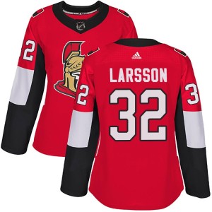 Women's Ottawa Senators Jacob Larsson Adidas Authentic Home Jersey - Red