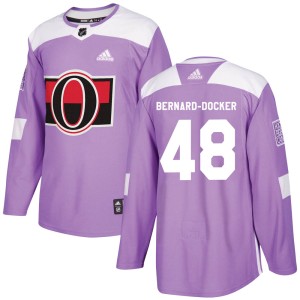 Youth Ottawa Senators Jacob Bernard-Docker Adidas Authentic Fights Cancer Practice Jersey - Purple