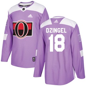 Youth Ottawa Senators Ryan Dzingel Adidas Authentic Fights Cancer Practice Jersey - Purple