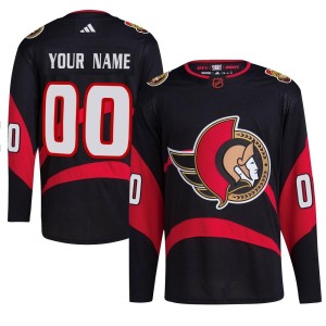 Youth Ottawa Senators Custom Adidas Authentic Reverse Retro 2.0 Jersey - Black