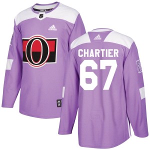 Men's Ottawa Senators Rourke Chartier Adidas Authentic Fights Cancer Practice Jersey - Purple