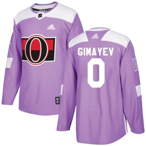 Men's Ottawa Senators Sergei Gimayev Adidas Authentic Fights Cancer Practice Jersey - Purple