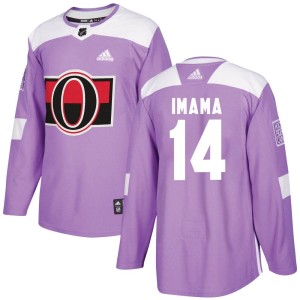 Men's Ottawa Senators Bokondji Imama Adidas Authentic Fights Cancer Practice Jersey - Purple