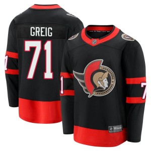 Men's Ottawa Senators Ridly Greig Fanatics Branded Premier Breakaway 2020/21 Home Jersey - Black