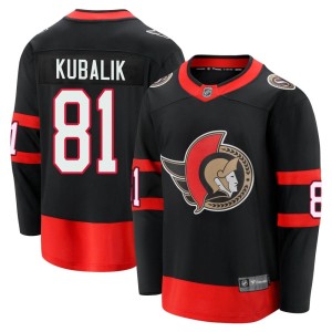 Men's Ottawa Senators Dominik Kubalik Fanatics Branded Premier Breakaway 2020/21 Home Jersey - Black
