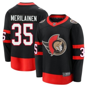 Men's Ottawa Senators Leevi Merilainen Fanatics Branded Premier Breakaway 2020/21 Home Jersey - Black