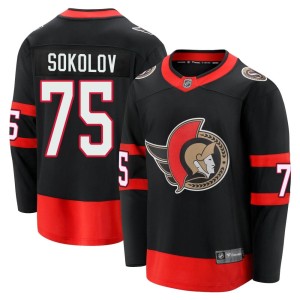 Men's Ottawa Senators Egor Sokolov Fanatics Branded Premier Breakaway 2020/21 Home Jersey - Black