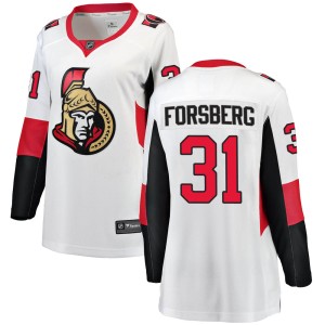 Women's Ottawa Senators Anton Forsberg Fanatics Branded Breakaway Away Jersey - White