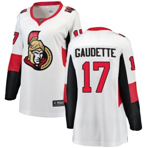 Women's Ottawa Senators Adam Gaudette Fanatics Branded Breakaway Away Jersey - White
