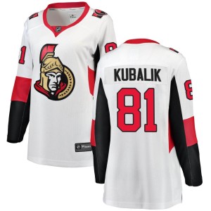 Women's Ottawa Senators Dominik Kubalik Fanatics Branded Breakaway Away Jersey - White