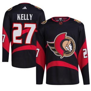 Men's Ottawa Senators Parker Kelly Adidas Authentic Reverse Retro 2.0 Jersey - Black