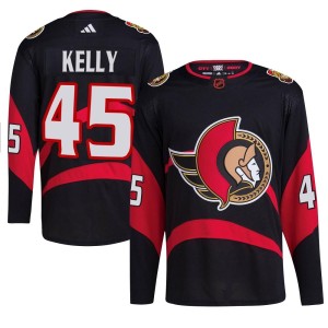Men's Ottawa Senators Parker Kelly Adidas Authentic Reverse Retro 2.0 Jersey - Black