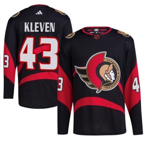 Men's Ottawa Senators Tyler Kleven Adidas Authentic Reverse Retro 2.0 Jersey - Black