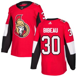 Youth Ottawa Senators Antoine Bibeau Adidas Authentic Home Jersey - Red
