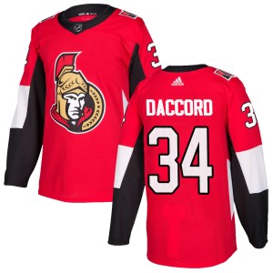 Youth Ottawa Senators Joey Daccord Adidas Authentic Home Jersey - Red