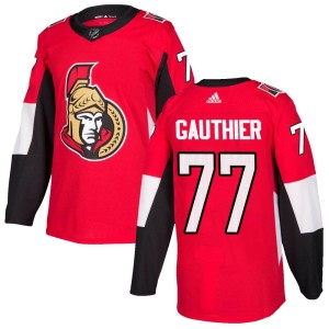 Youth Ottawa Senators Julien Gauthier Adidas Authentic Home Jersey - Red