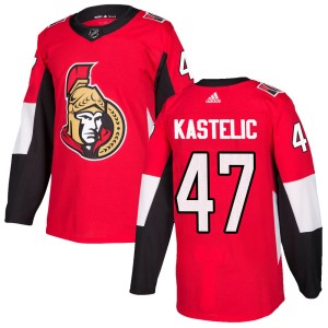 Youth Ottawa Senators Mark Kastelic Adidas Authentic Home Jersey - Red