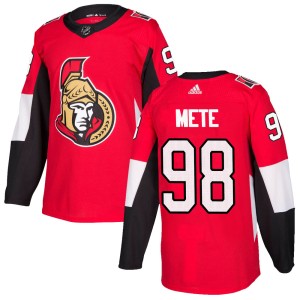 Youth Ottawa Senators Victor Mete Adidas Authentic Home Jersey - Red